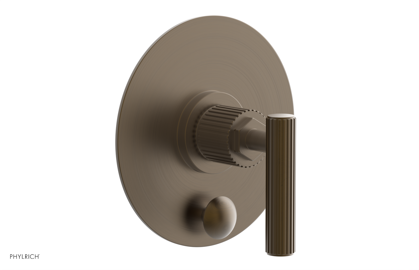 Phylrich Dustrie Grooved Pressure Balance Shower Plate with Diverter and Lever Handle Trim Set