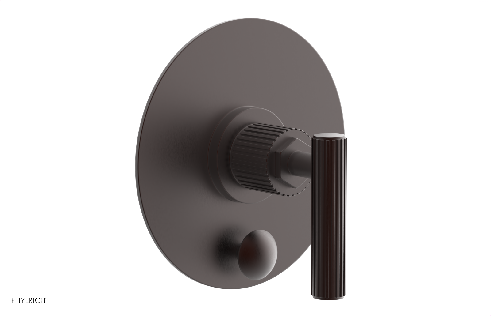 Phylrich Dustrie Grooved Pressure Balance Shower Plate with Diverter and Lever Handle Trim Set