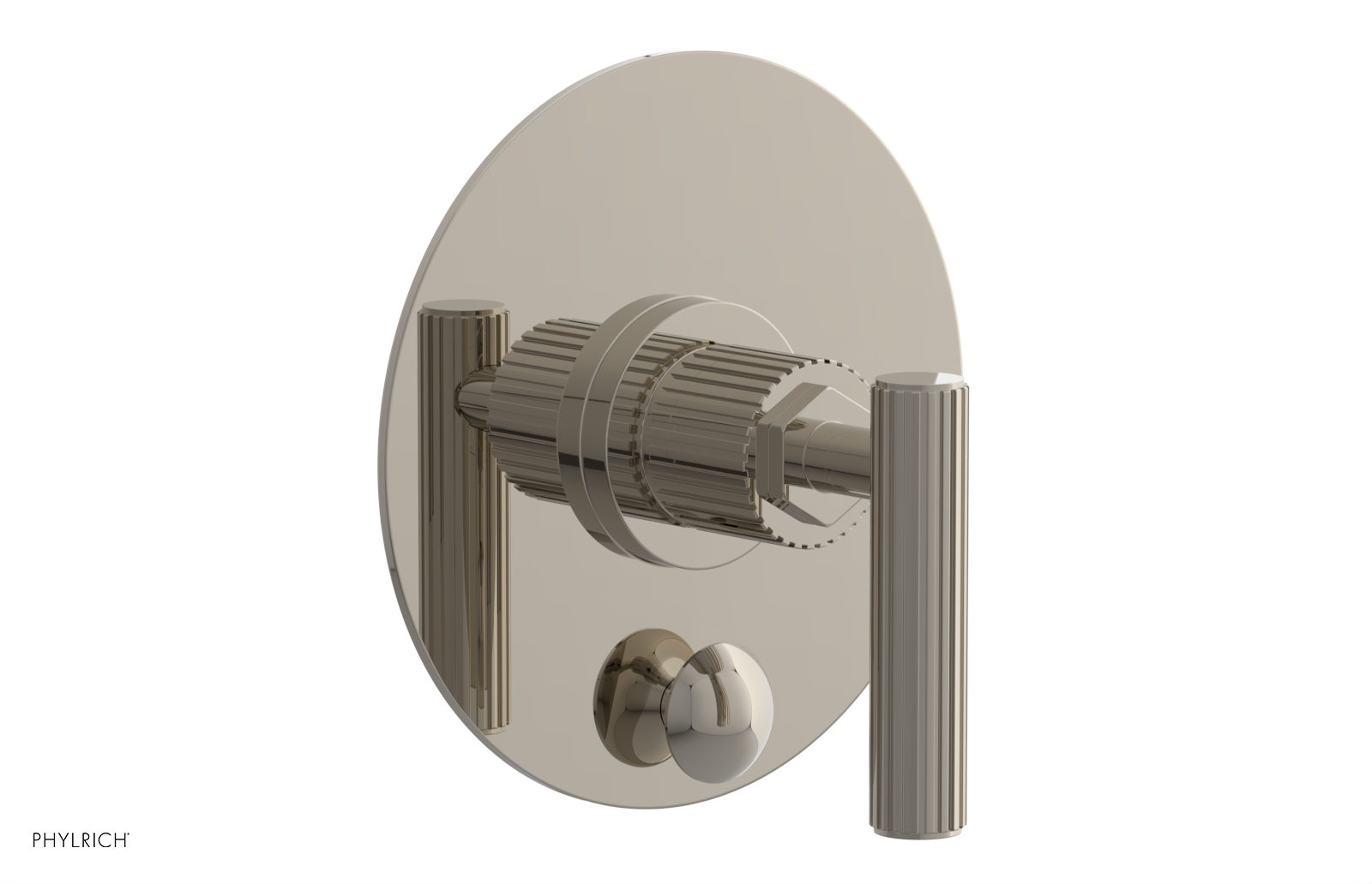 Phylrich Dustrie Grooved Pressure Balance Shower Plate with Diverter and Lever Handle Trim Set