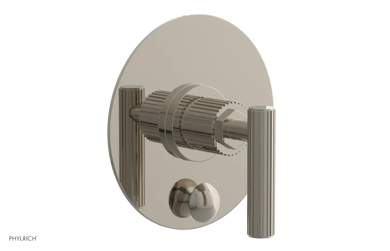 Phylrich Dustrie Grooved Pressure Balance Shower Plate with Diverter and Lever Handle Trim Set by Phylrich