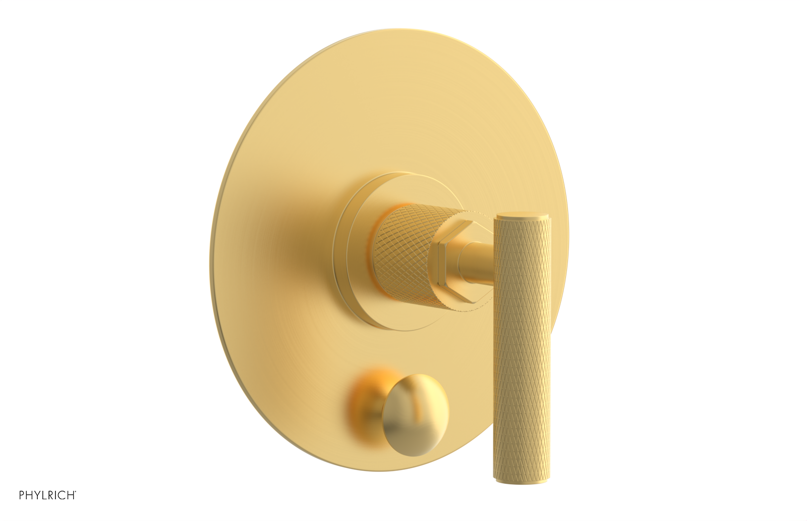 Phylrich Dustrie Knurled Pressure Balance Shower Plate with Diverter and Lever Handle Trim Set