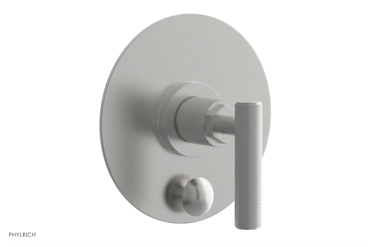 Phylrich Dustrie Knurled Pressure Balance Shower Plate with Diverter and Lever Handle Trim Set by Phylrich