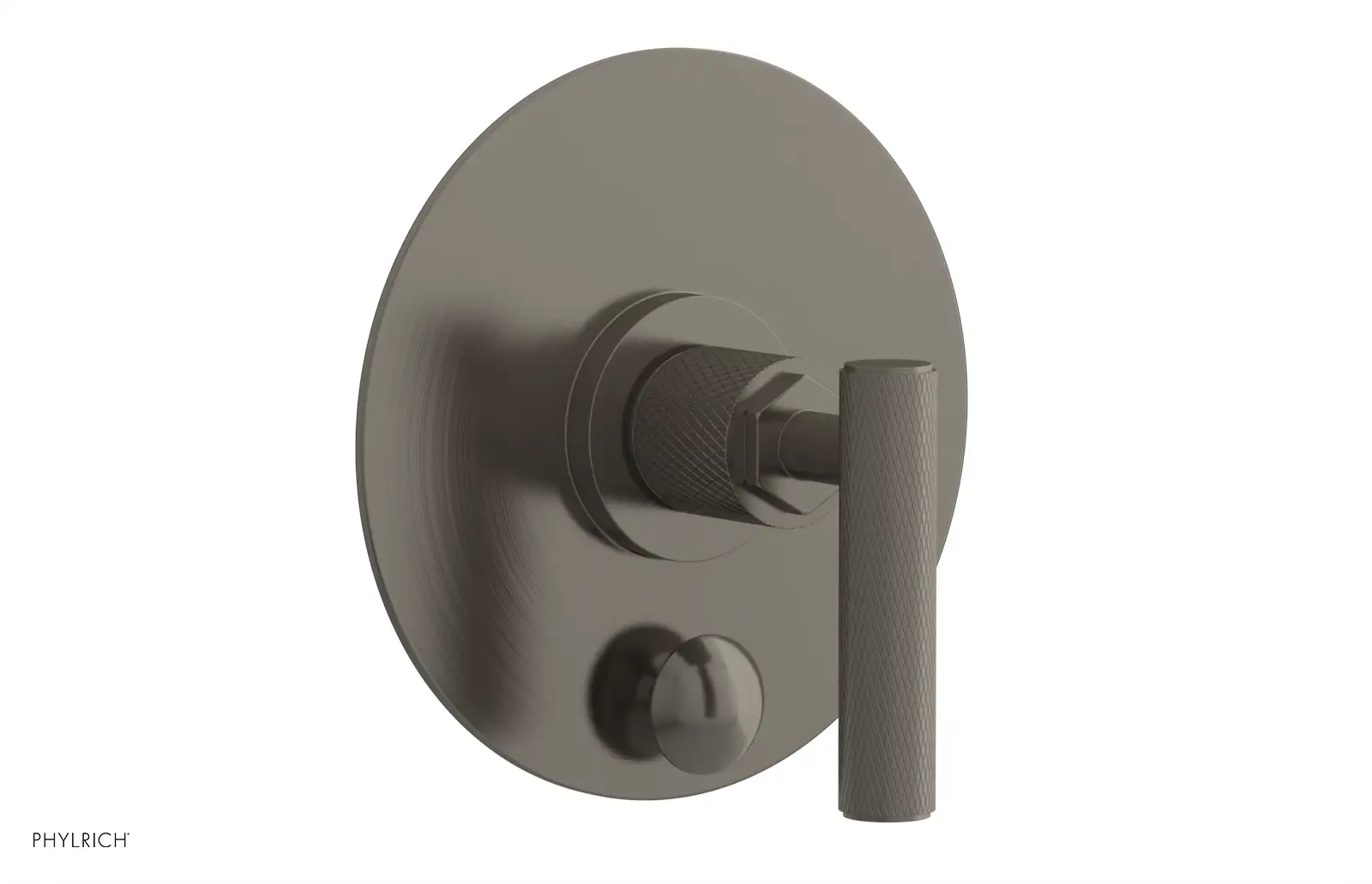 Phylrich Dustrie Knurled Pressure Balance Shower Plate with Diverter and Lever Handle Trim Set by Phylrich