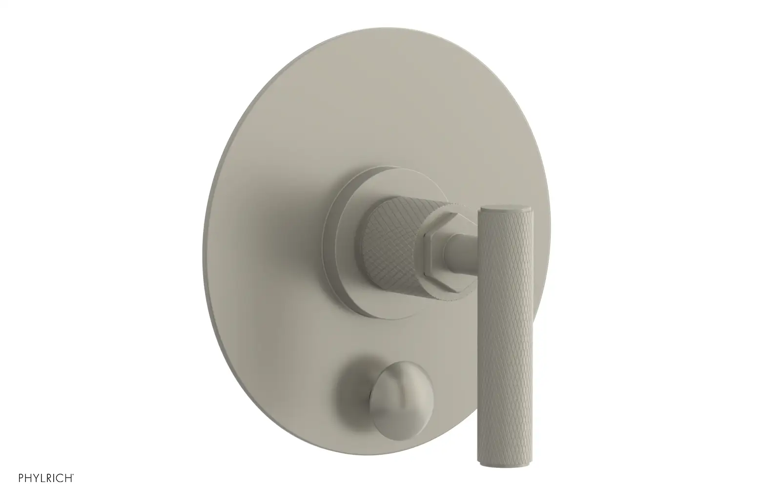 Phylrich Dustrie Knurled Pressure Balance Shower Plate with Diverter and Lever Handle Trim Set by Phylrich