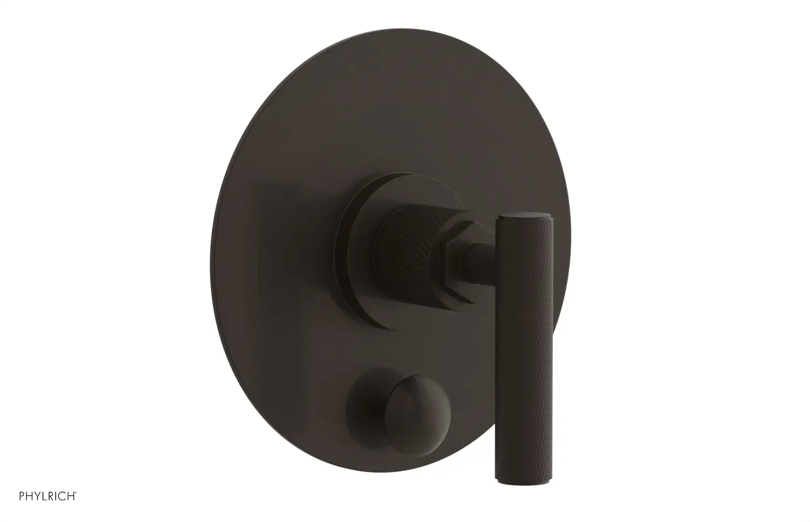 Phylrich Dustrie Knurled Pressure Balance Shower Plate with Diverter and Lever Handle Trim Set by Phylrich