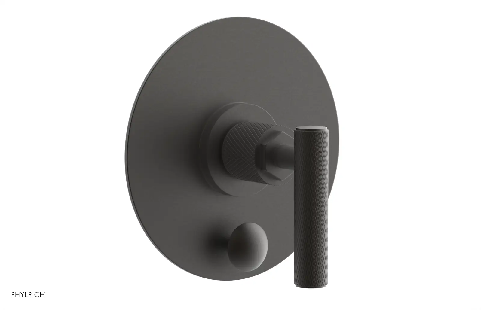 Phylrich Dustrie Knurled Pressure Balance Shower Plate with Diverter and Lever Handle Trim Set by Phylrich