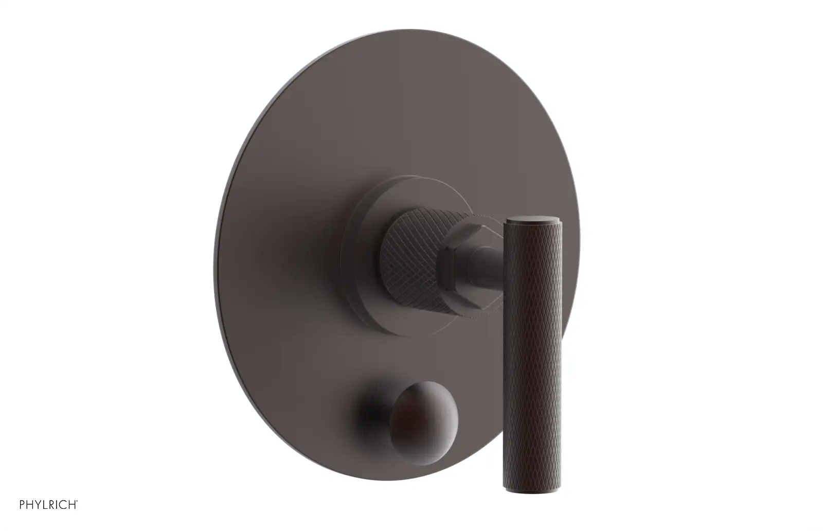 Phylrich Dustrie Knurled Pressure Balance Shower Plate with Diverter and Lever Handle Trim Set by Phylrich