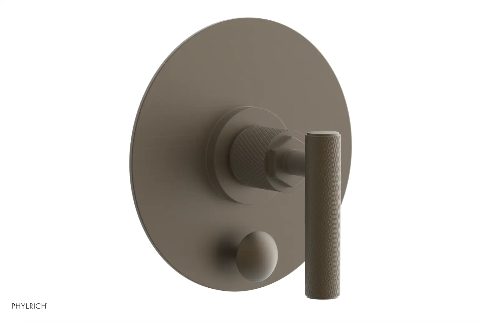 Phylrich Dustrie Knurled Pressure Balance Shower Plate with Diverter and Lever Handle Trim Set by Phylrich
