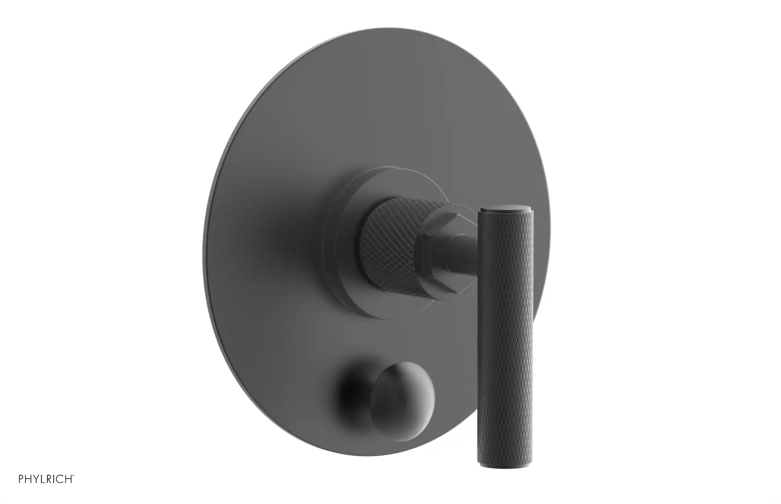 Phylrich Dustrie Knurled Pressure Balance Shower Plate with Diverter and Lever Handle Trim Set by Phylrich