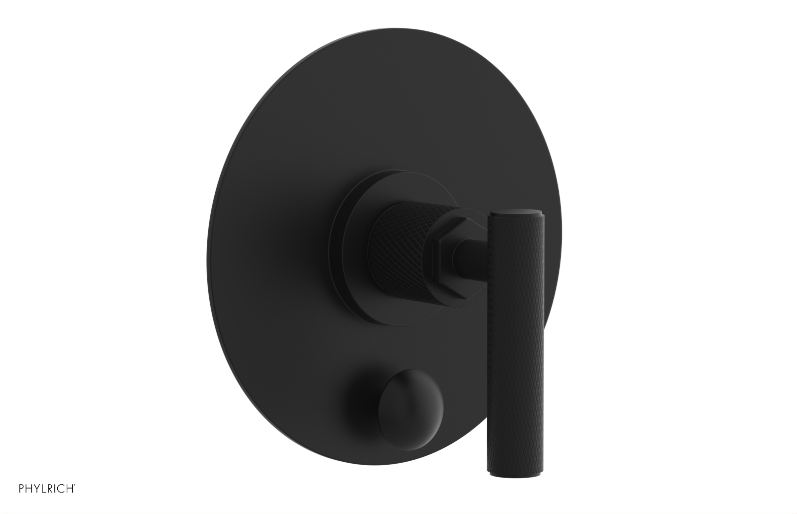 Phylrich Dustrie Knurled Pressure Balance Shower Plate with Diverter and Lever Handle Trim Set