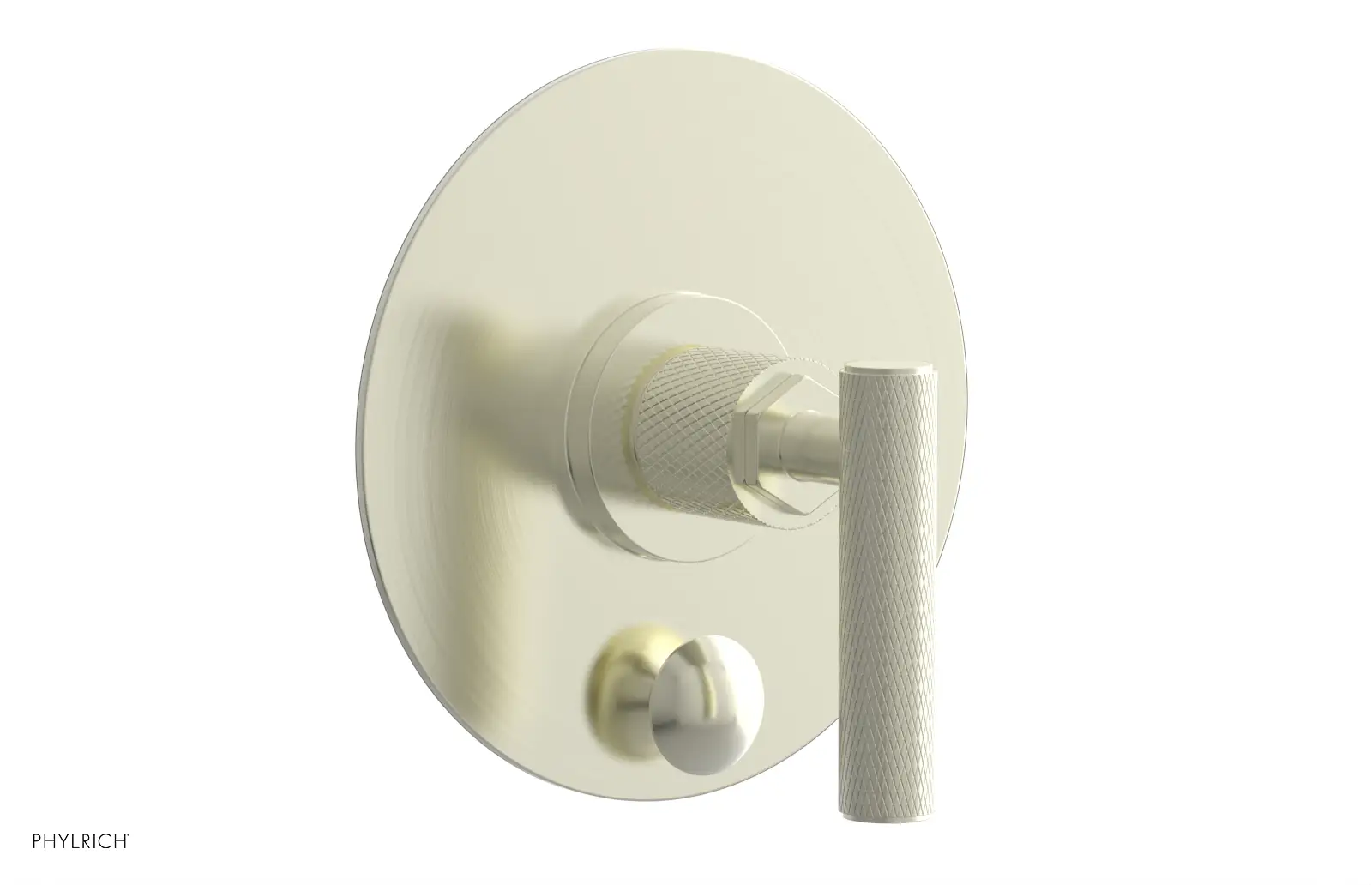 Phylrich Dustrie Knurled Pressure Balance Shower Plate with Diverter and Lever Handle Trim Set by Phylrich