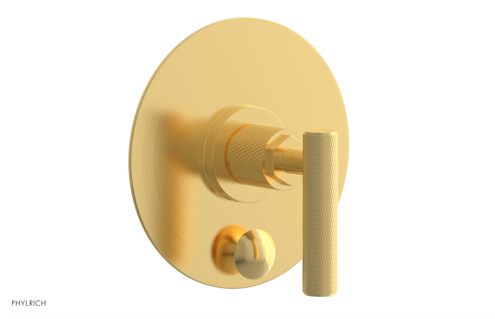 Phylrich Dustrie Knurled Pressure Balance Shower Plate with Diverter and Lever Handle Trim Set