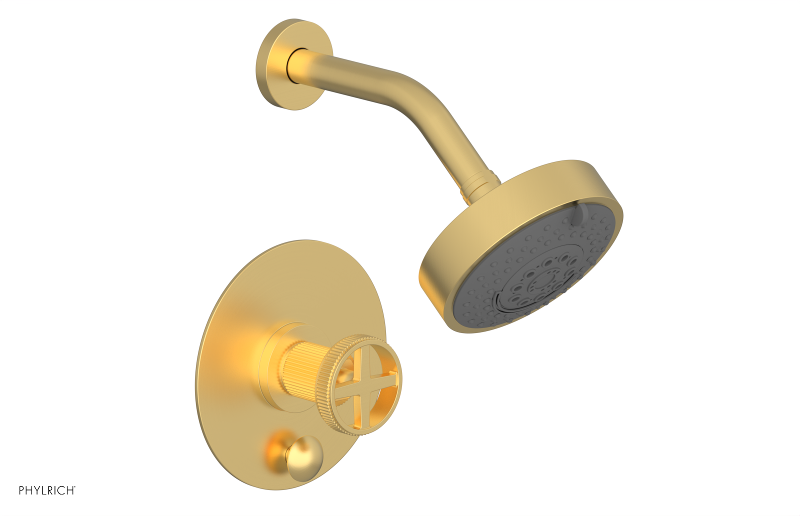 Phylrich Dustrie Grooved Less Spout Pressure Balance Shower and Diverter Set with Cross Handle