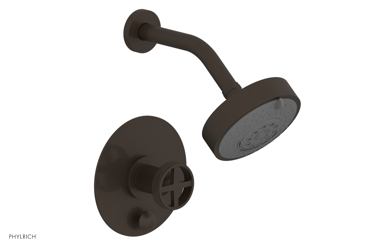 Phylrich Dustrie Grooved Less Spout Pressure Balance Shower and Diverter Set with Cross Handle by Phylrich