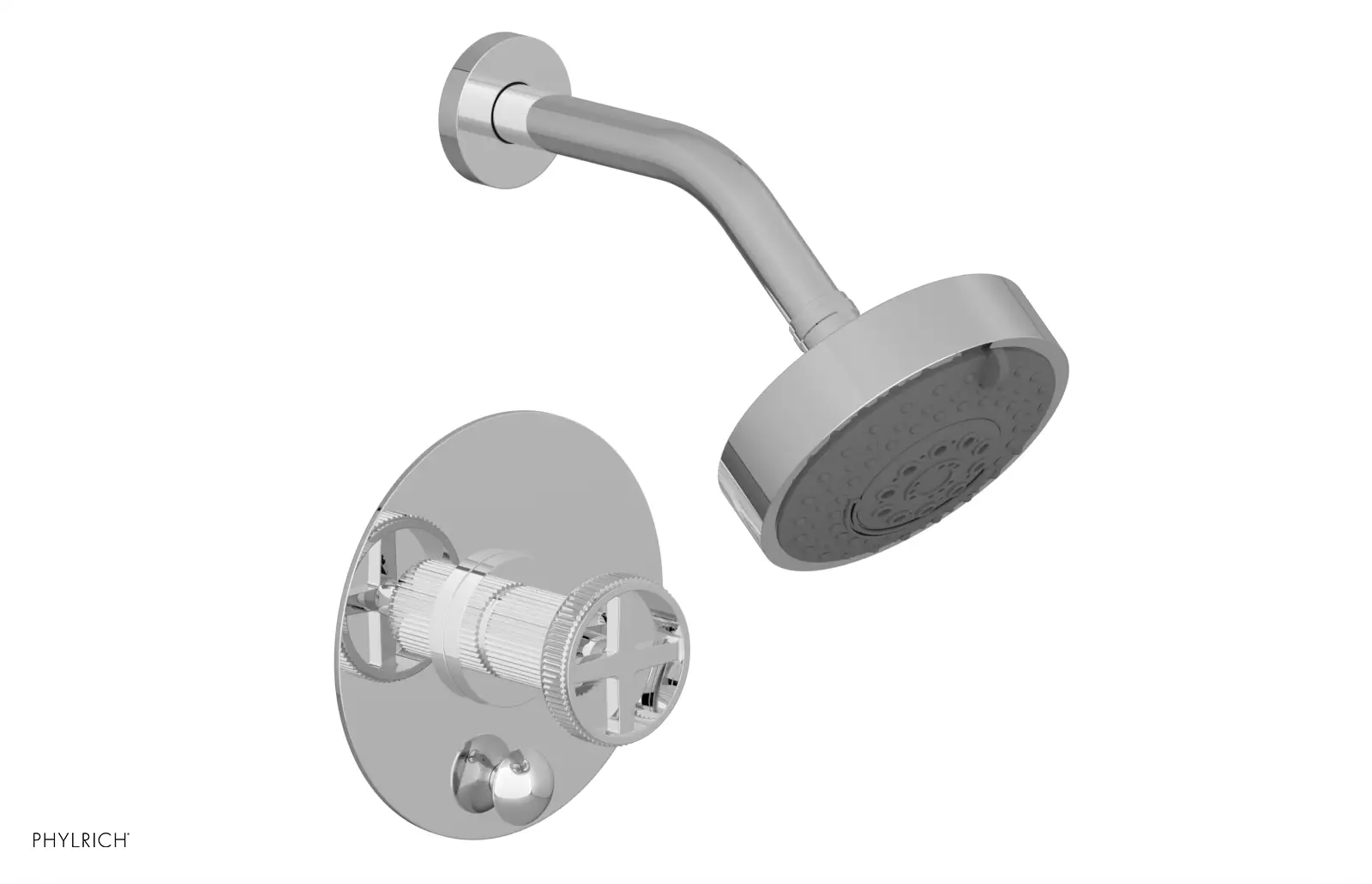 polished chrome shower set