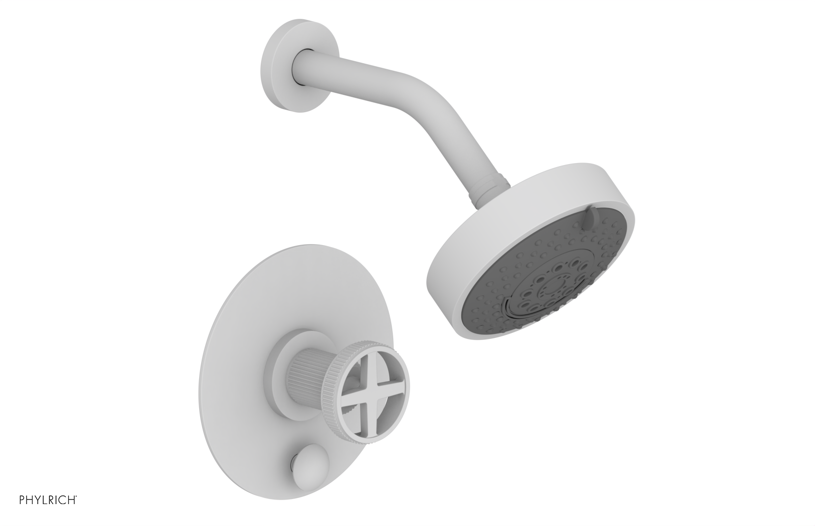 Phylrich Dustrie Grooved Less Spout Pressure Balance Shower and Diverter Set with Cross Handle