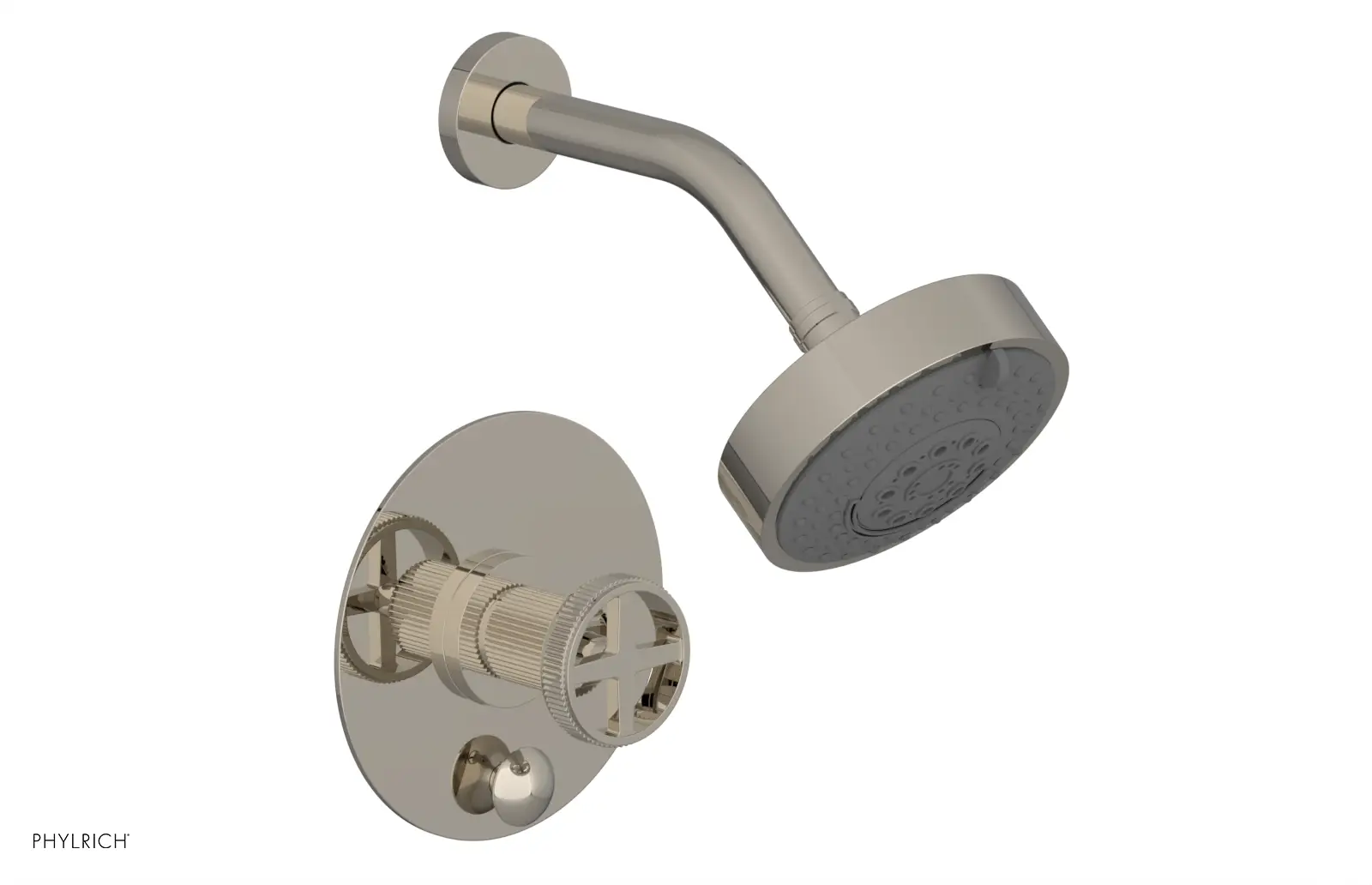 Phylrich Dustrie Grooved Less Spout Pressure Balance Shower and Diverter Set with Cross Handle by Phylrich