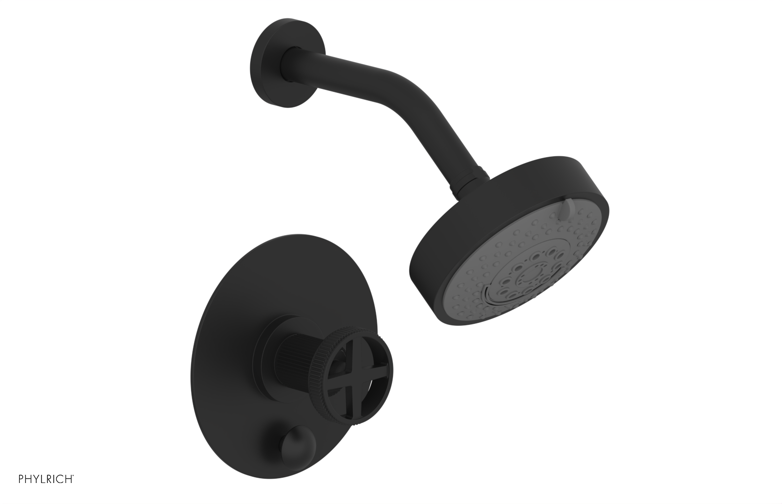 Phylrich Dustrie Grooved Less Spout Pressure Balance Shower and Diverter Set with Cross Handle by Phylrich