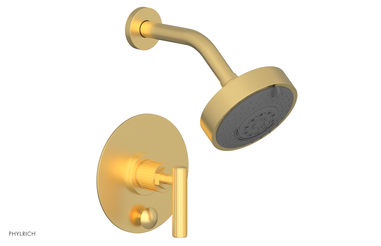 Phylrich Dustrie Grooved Less Spout Pressure Balance Shower and Diverter Set with Lever Handle