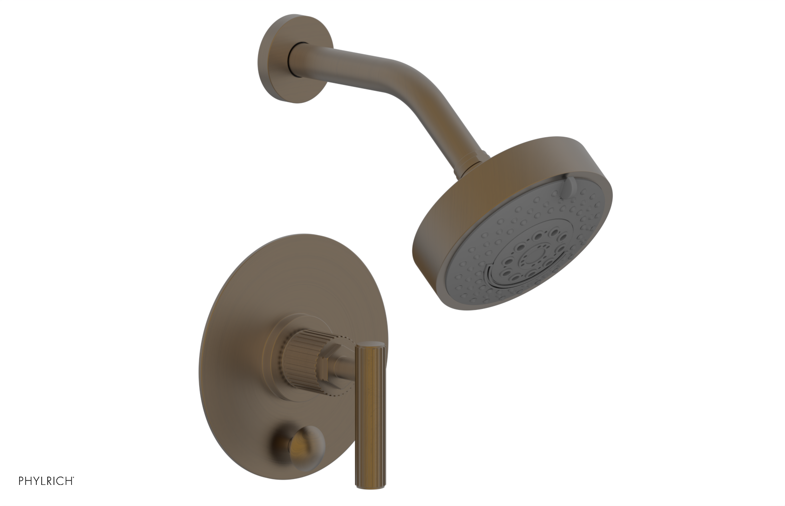 Phylrich Dustrie Grooved Less Spout Pressure Balance Shower and Diverter Set with Lever Handle