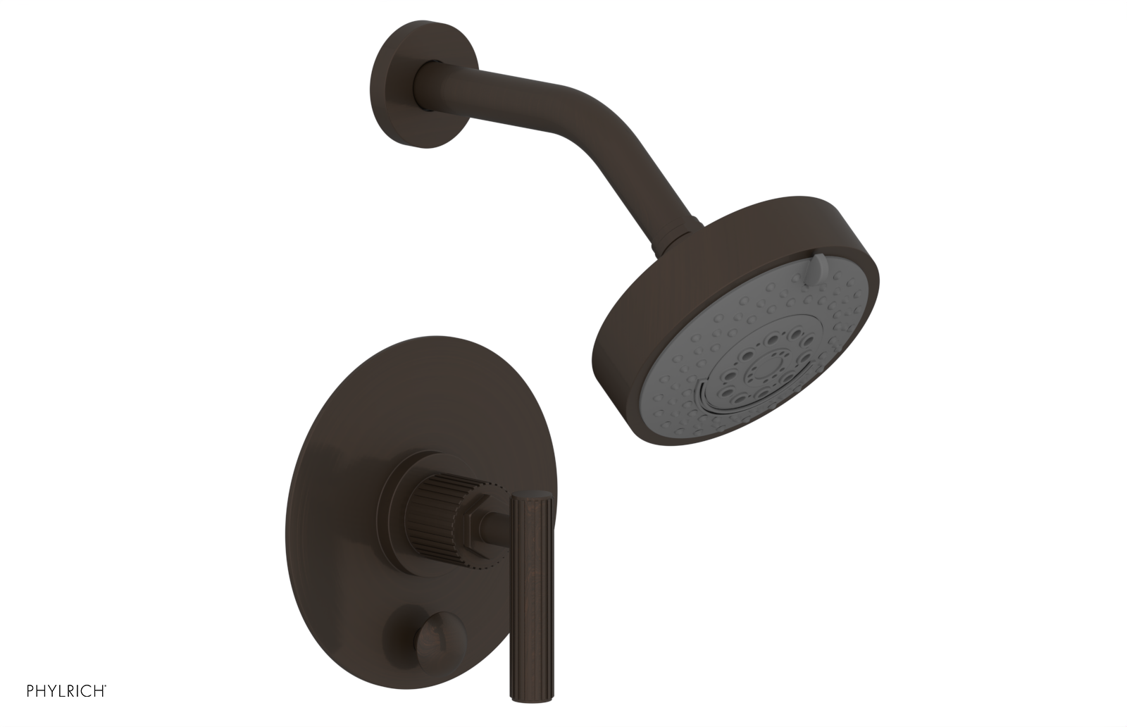 Phylrich Dustrie Grooved Less Spout Pressure Balance Shower and Diverter Set with Lever Handle