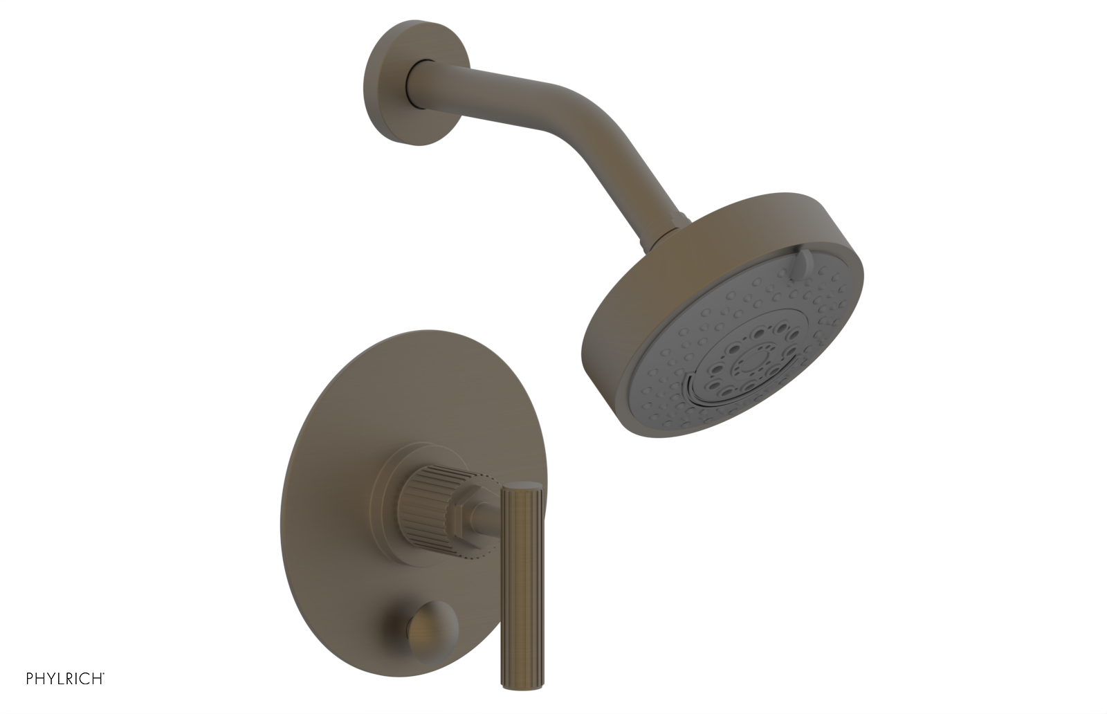 Phylrich Dustrie Grooved Less Spout Pressure Balance Shower and Diverter Set with Lever Handle