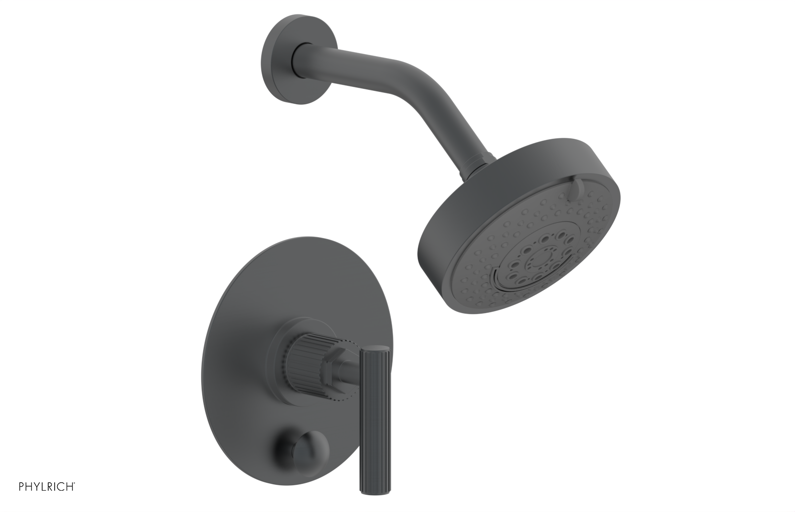 Phylrich Dustrie Grooved Less Spout Pressure Balance Shower and Diverter Set with Lever Handle