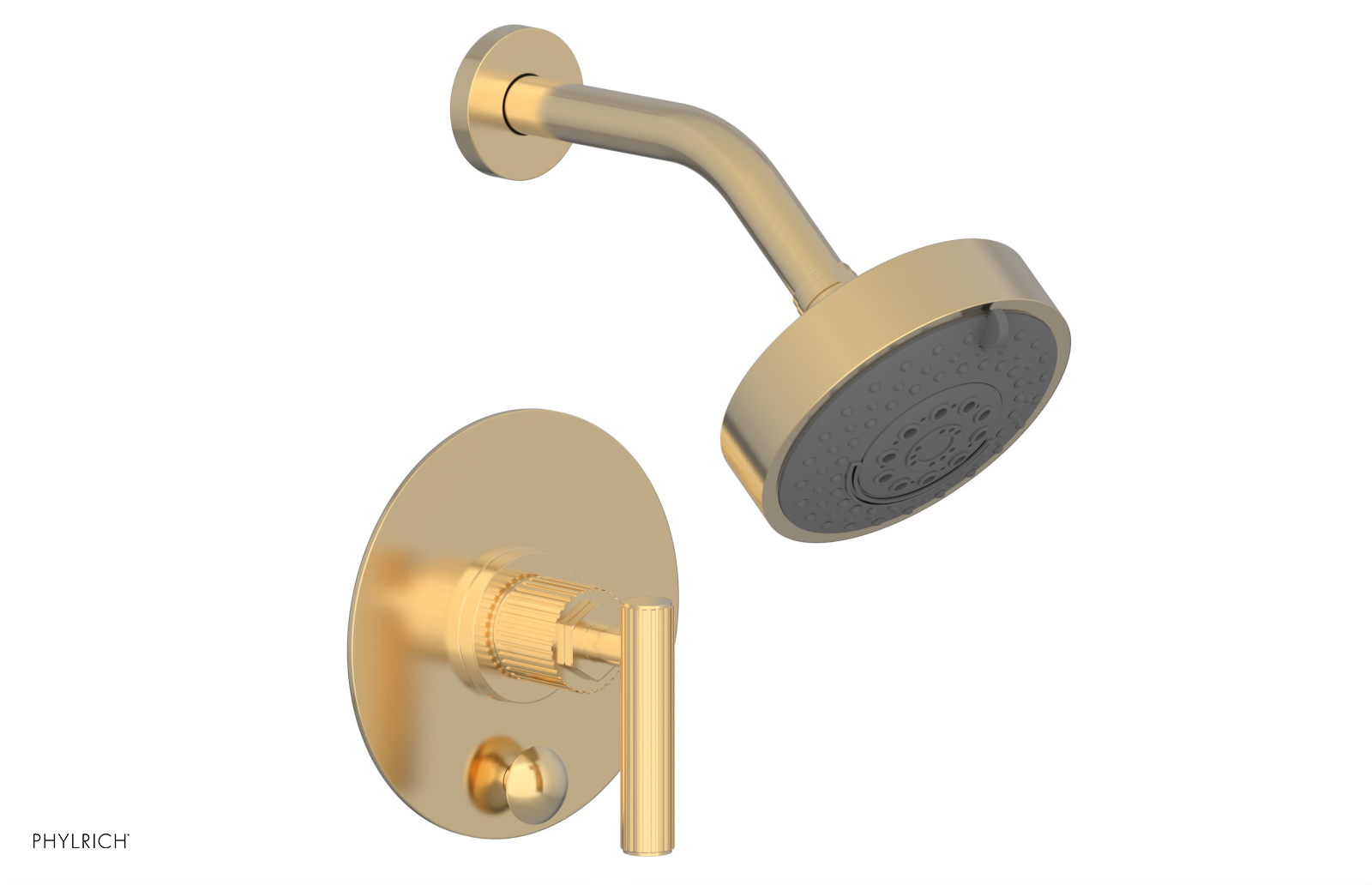 Phylrich Dustrie Grooved Less Spout Pressure Balance Shower and Diverter Set with Lever Handle