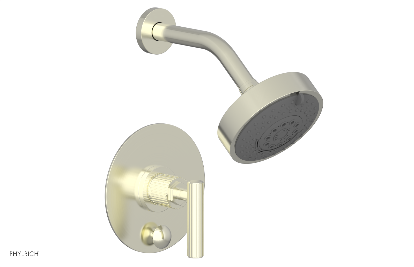 Phylrich Dustrie Grooved Less Spout Pressure Balance Shower and Diverter Set with Lever Handle