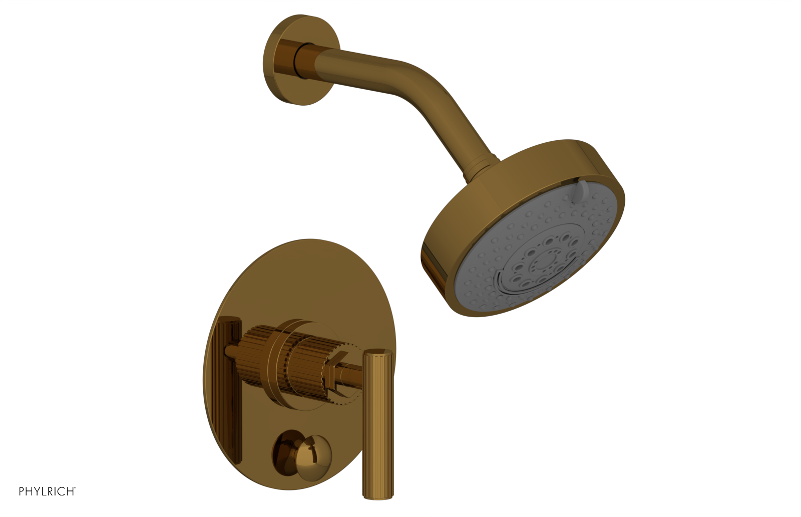 Phylrich Dustrie Grooved Less Spout Pressure Balance Shower and Diverter Set with Lever Handle