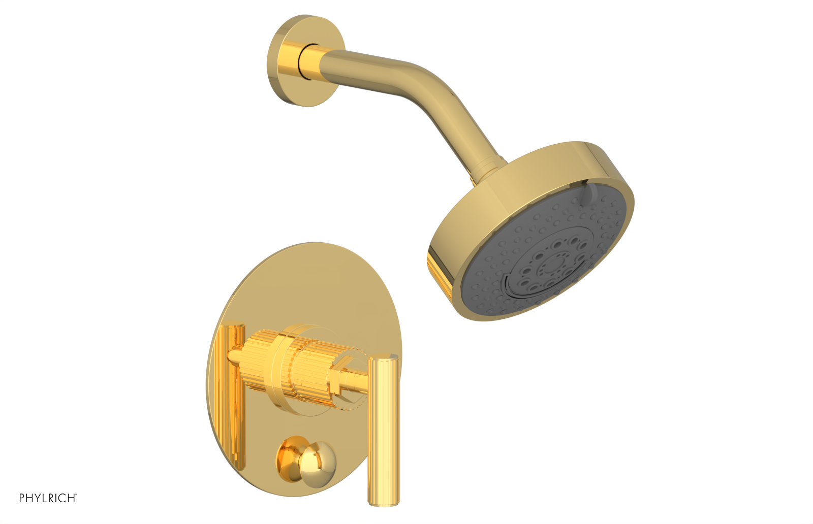 Phylrich Dustrie Grooved Less Spout Pressure Balance Shower and Diverter Set with Lever Handle