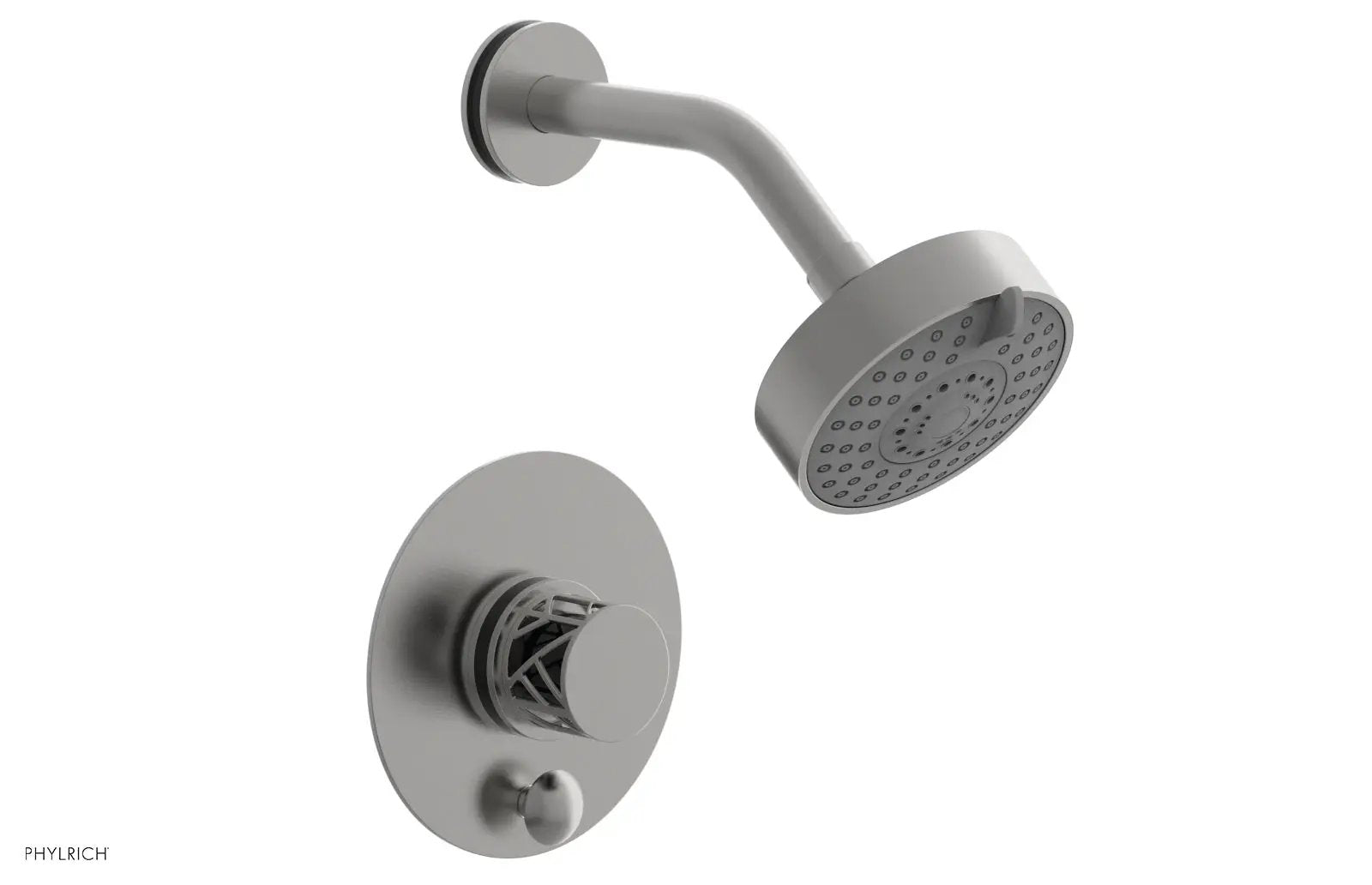 Phylrich JOLIE Pressure Balance Shower and Diverter Set (Less Spout), Round Handle with "Black" Accents by Phylrich