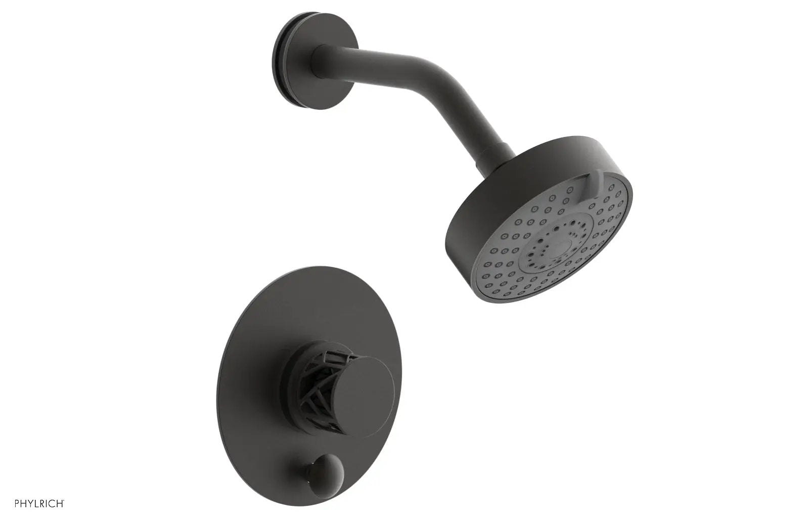 Phylrich JOLIE Pressure Balance Shower and Diverter Set (Less Spout), Round Handle with "Black" Accents by Phylrich