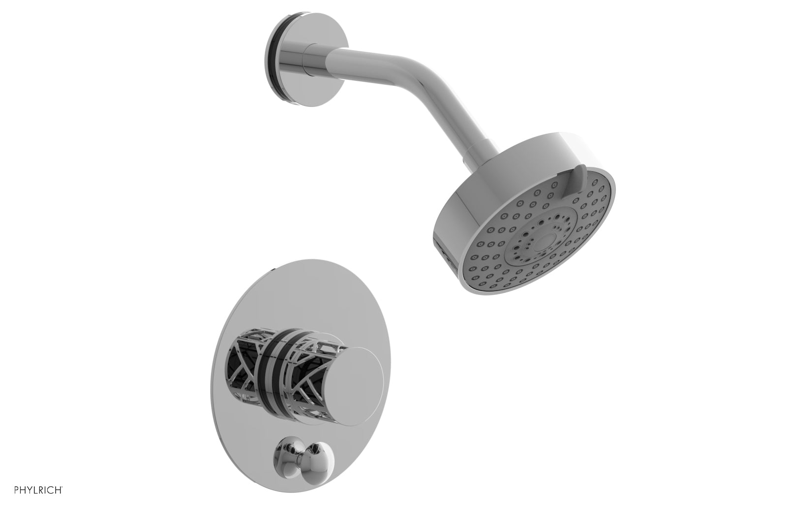 polished chrome shower set