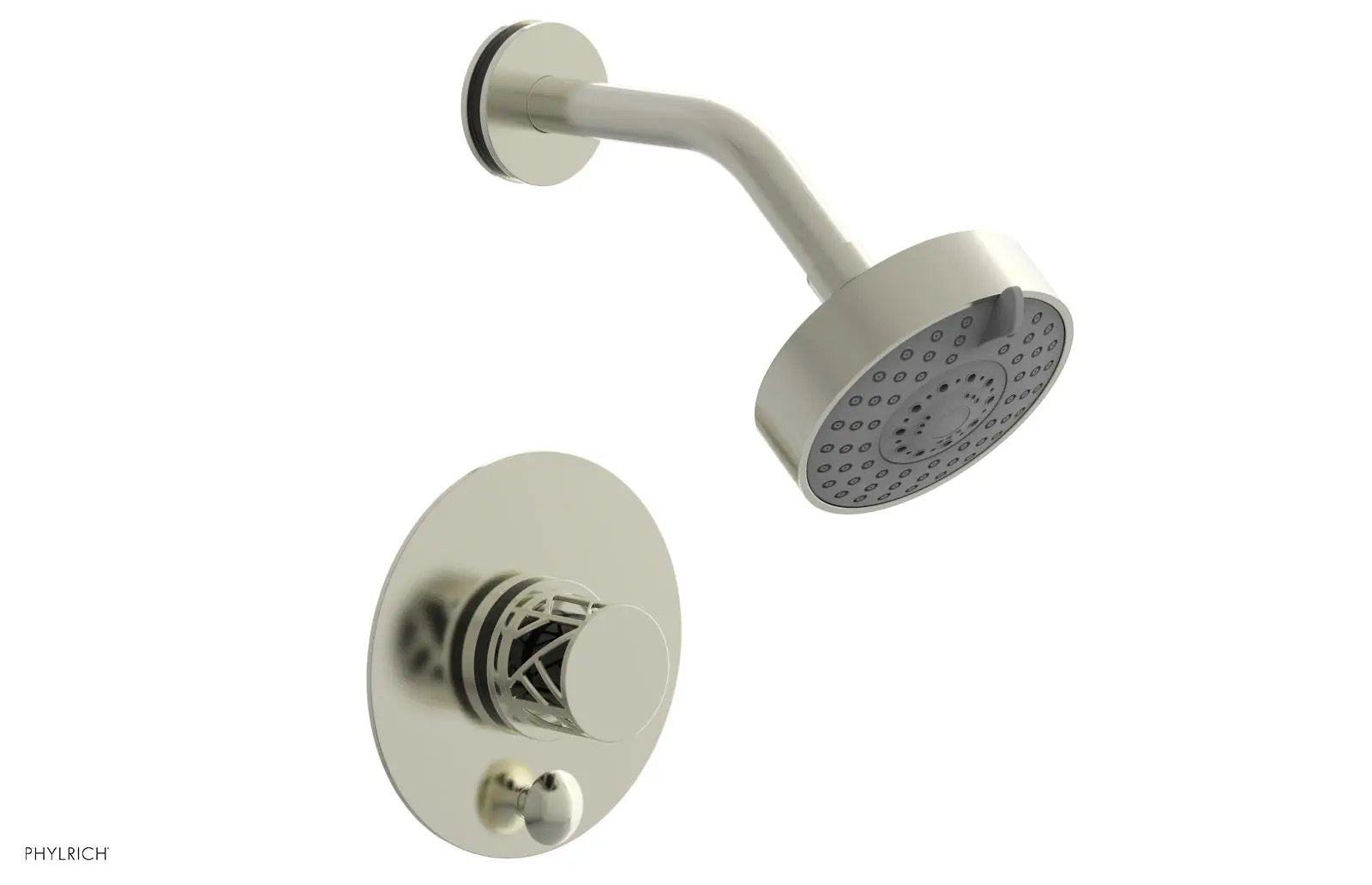 Phylrich JOLIE Pressure Balance Shower and Diverter Set (Less Spout), Round Handle with "Black" Accents by Phylrich
