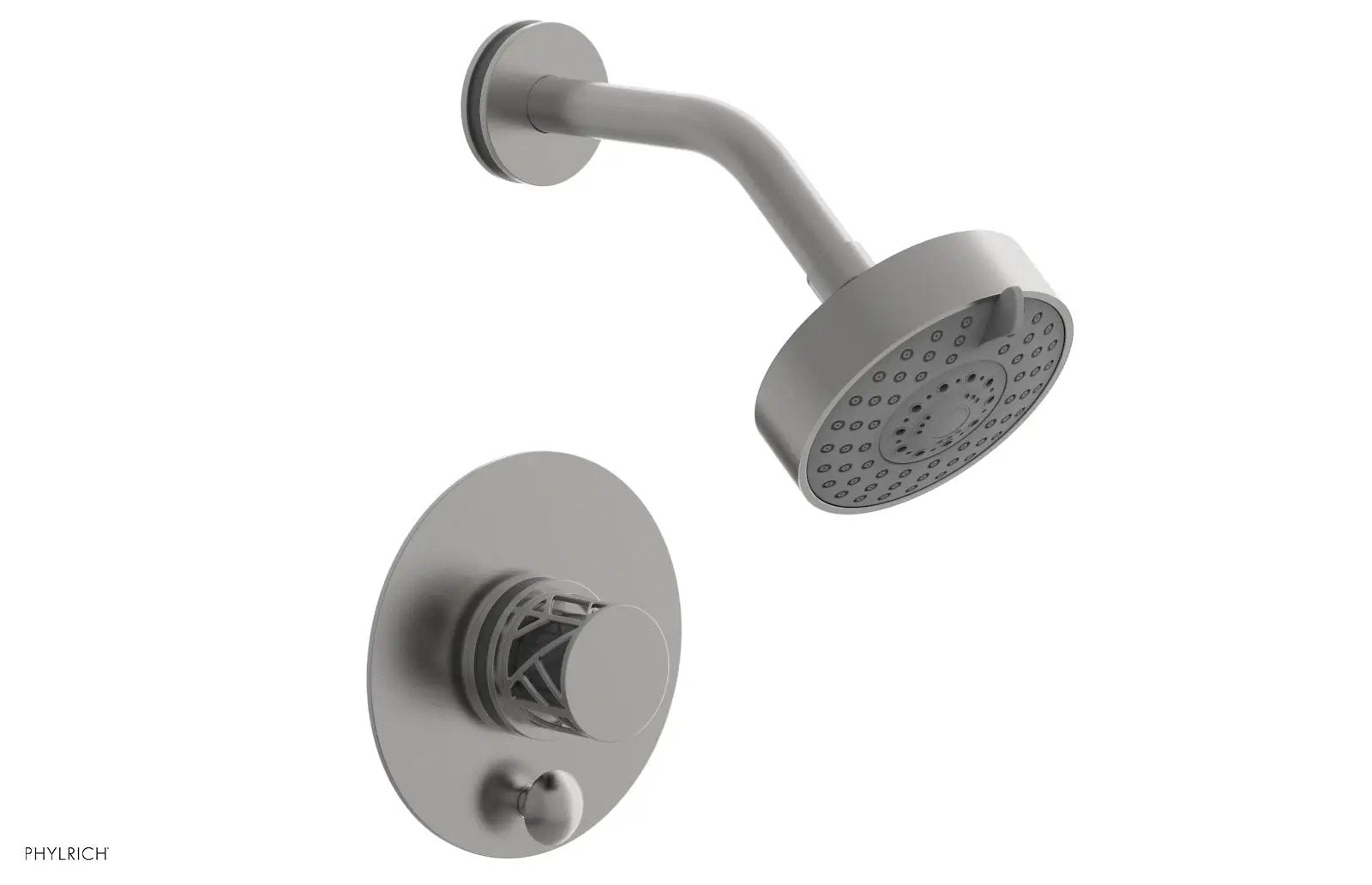 Phylrich JOLIE Pressure Balance Shower and Diverter Set (Less Spout), Round Handle with "Grey" Accents by Phylrich
