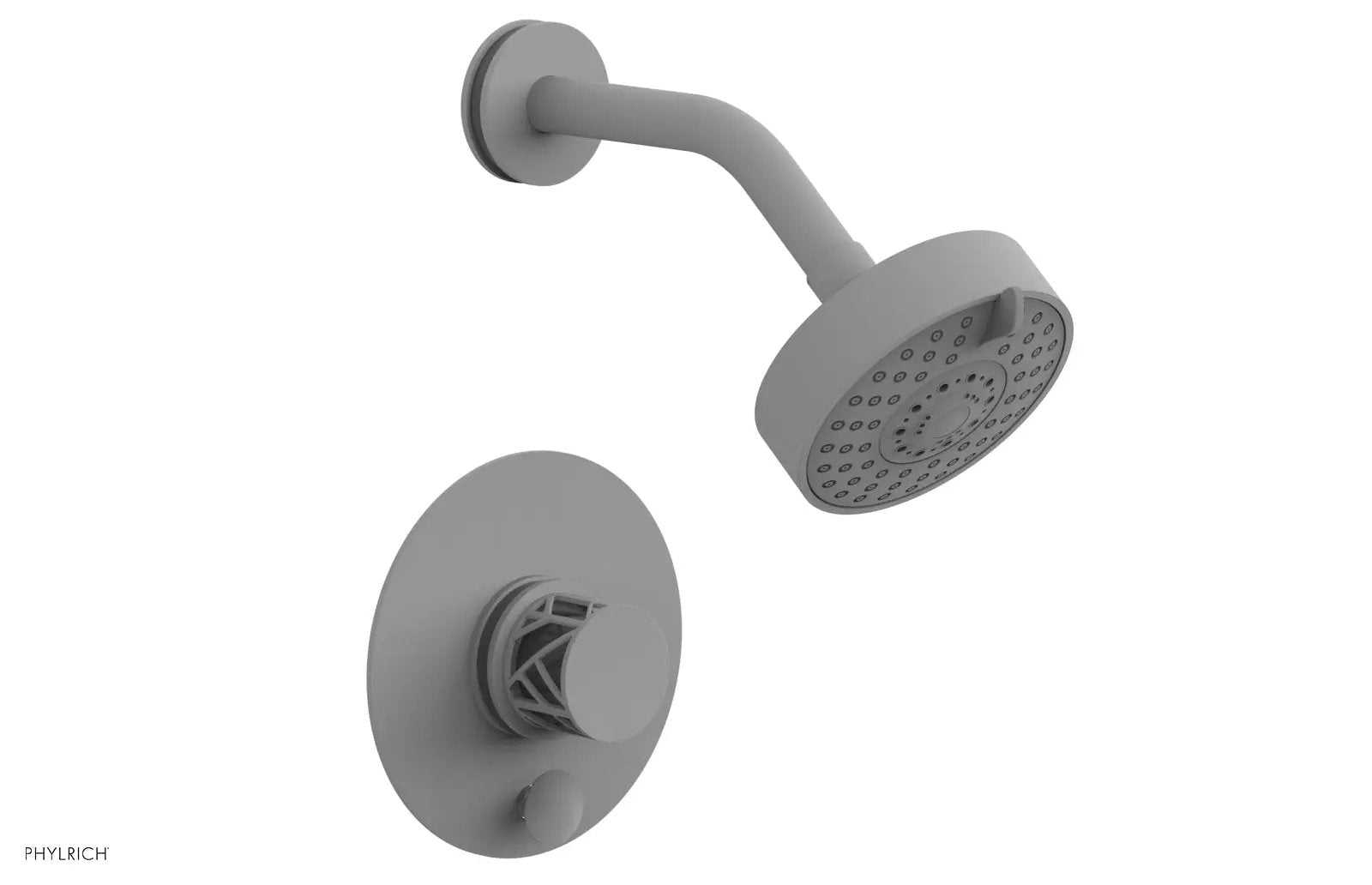 Phylrich JOLIE Pressure Balance Shower and Diverter Set (Less Spout), Round Handle with "Grey" Accents by Phylrich