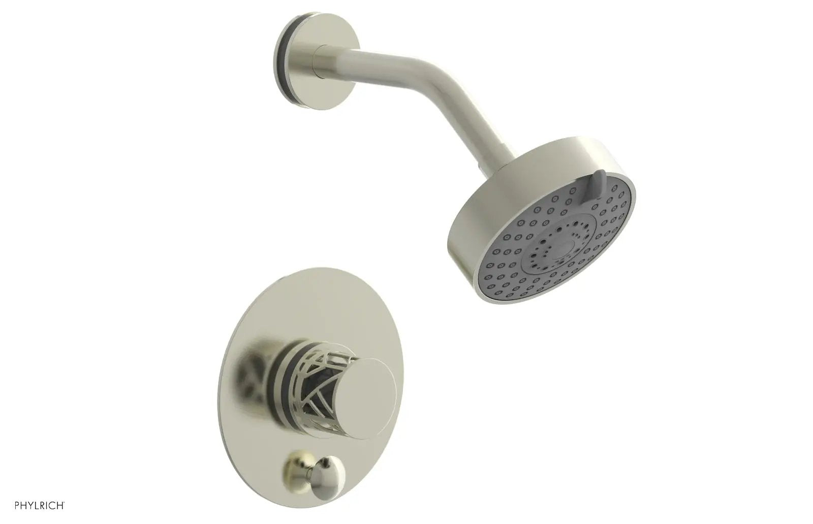 Phylrich JOLIE Pressure Balance Shower and Diverter Set (Less Spout), Round Handle with "Grey" Accents by Phylrich