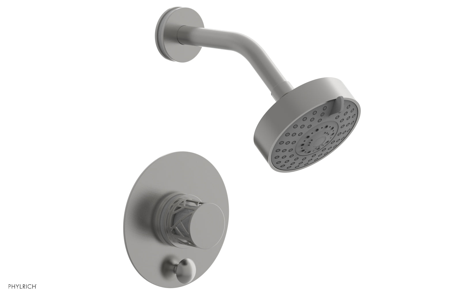 Phylrich JOLIE Pressure Balance Shower and Diverter Set (Less Spout), Round Handle with "White" Accents by Phylrich