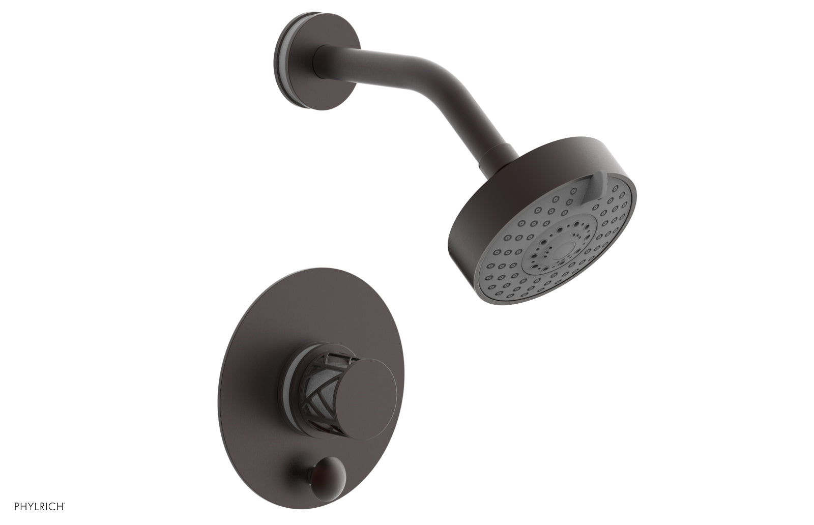 Phylrich JOLIE Pressure Balance Shower and Diverter Set (Less Spout), Round Handle with "White" Accents by Phylrich