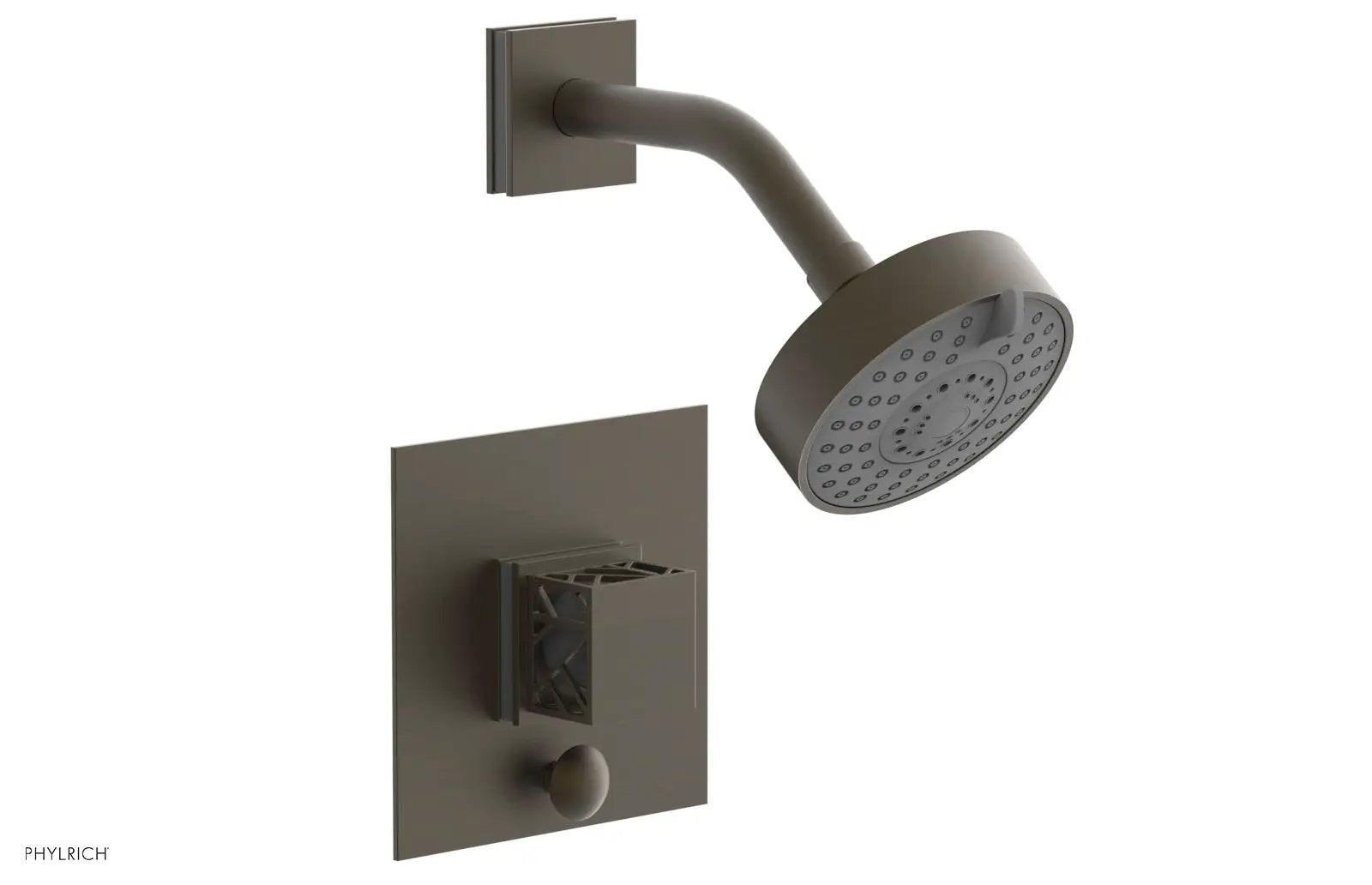 Phylrich JOLIE Pressure Balance Shower and Diverter Set (Less Spout), Square Handle with "Grey" Accents by Phylrich