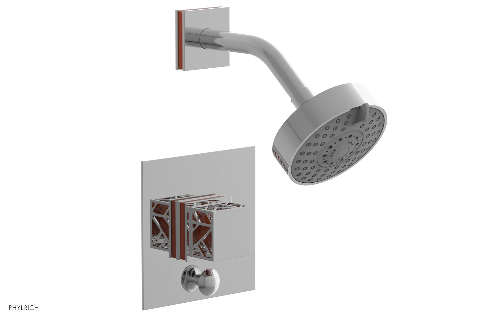 polished chrome shower set