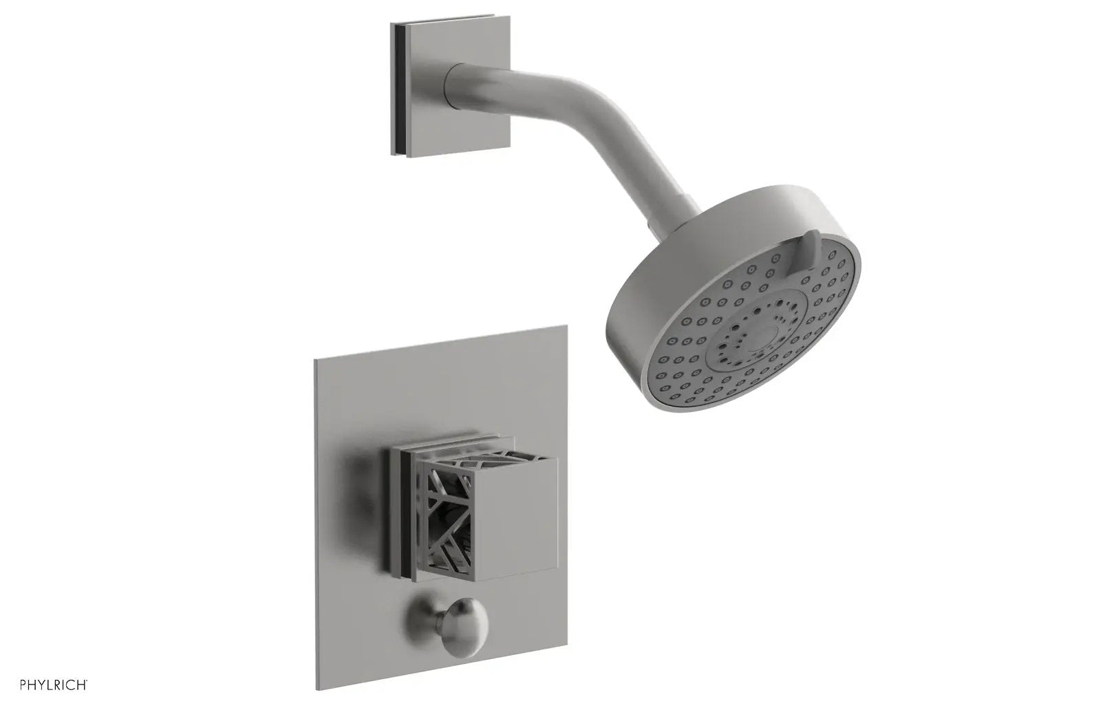 Phylrich JOLIE Pressure Balance Shower and Diverter Set (Less Spout), Square Handle with "Black" Accents by Phylrich