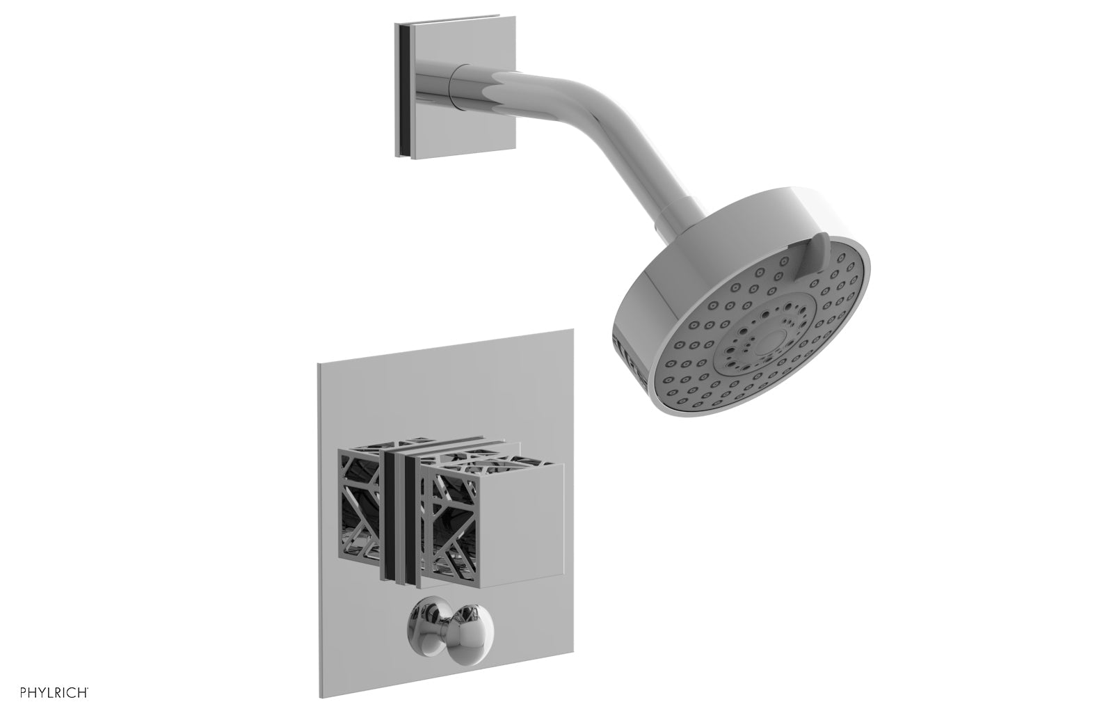 polished chrome shower set