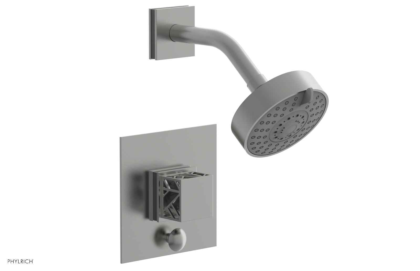 Phylrich JOLIE Pressure Balance Shower and Diverter Set (Less Spout), Square Handle with "Grey" Accents