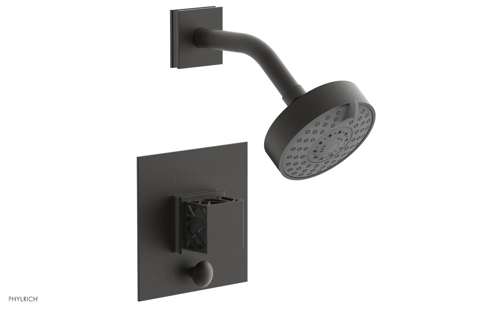 Phylrich JOLIE Pressure Balance Shower and Diverter Set (Less Spout), Square Handle with "Grey" Accents by Phylrich