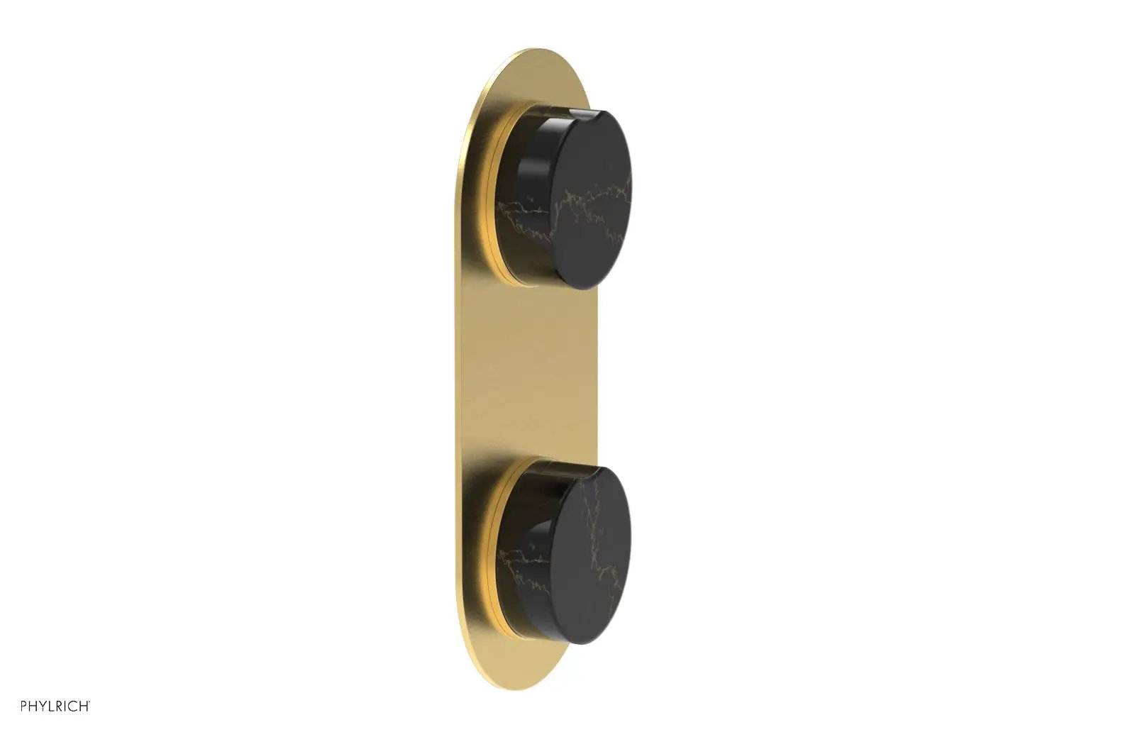 Phylrich CIRC Thermostatic Valve with Volume Control or Diverter - Black Marble Handle by Phylrich