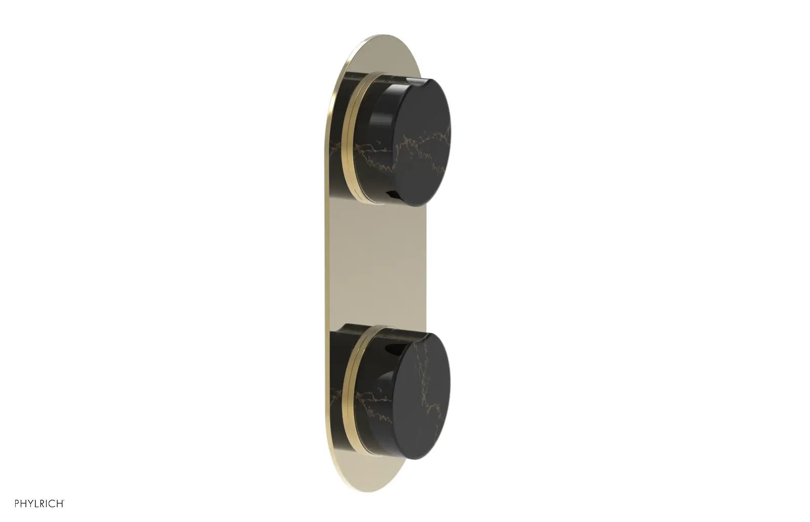 Phylrich CIRC Thermostatic Valve with Volume Control or Diverter - Black Marble Handle by Phylrich