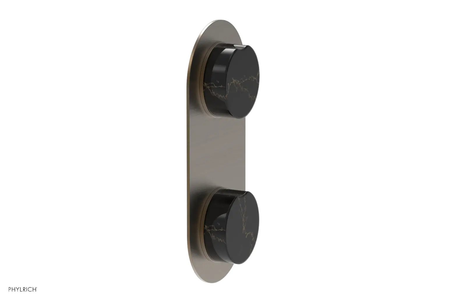 Phylrich CIRC Thermostatic Valve with Volume Control or Diverter - Black Marble Handle by Phylrich