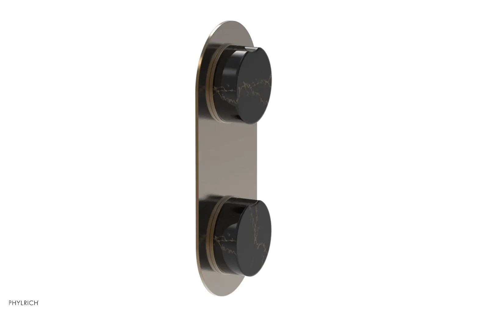 Phylrich CIRC Thermostatic Valve with Volume Control or Diverter - Black Marble Handle by Phylrich